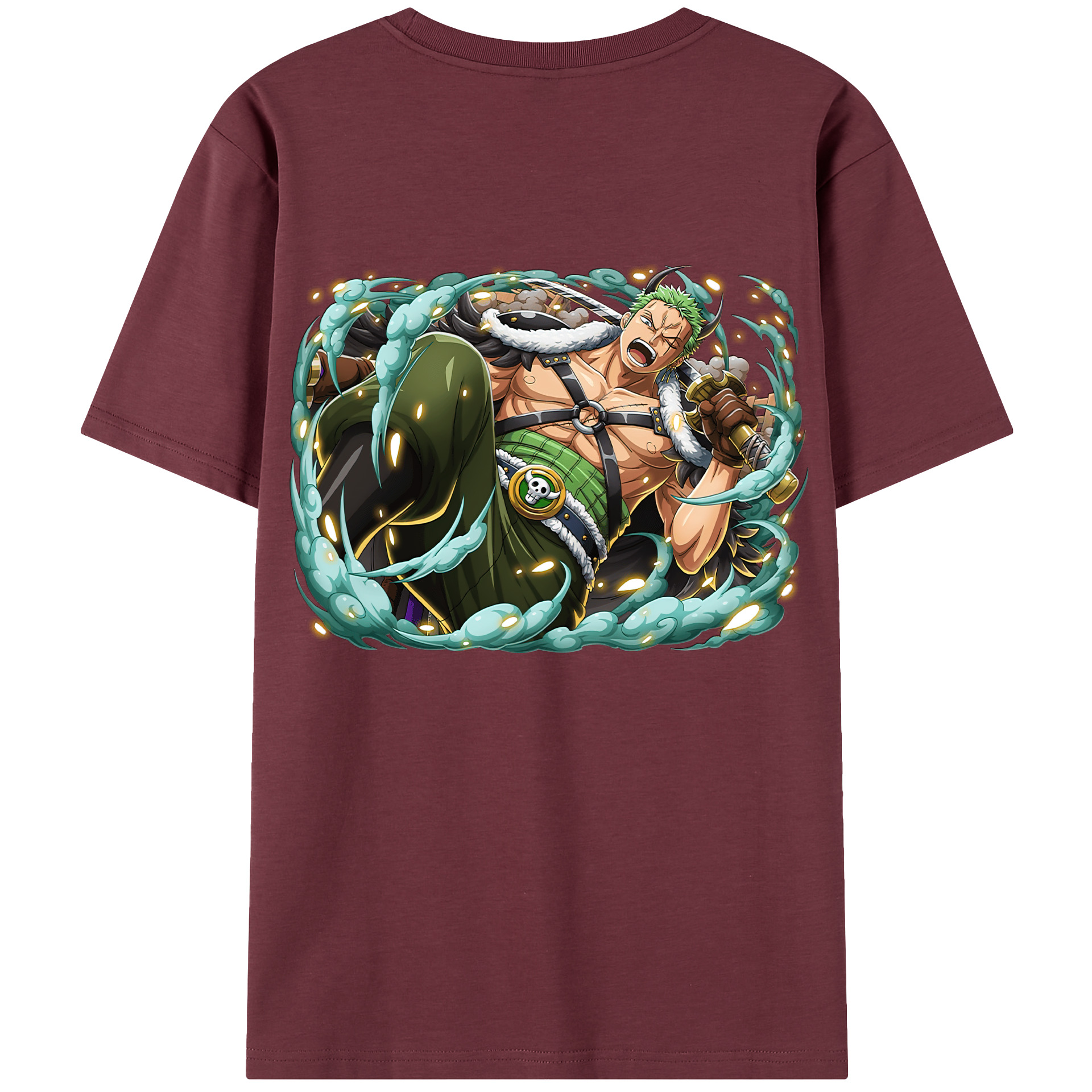 ワンピース ロロノア・ゾロ ONE PIECE Roronoa Zoro 綿100％半袖Tシャツ（背面プリント）
